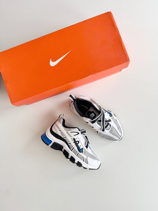 Nike Other - NIB Kids' NIKE T-Run Alt 2 White Grey Blue Sneakers, Size 11C